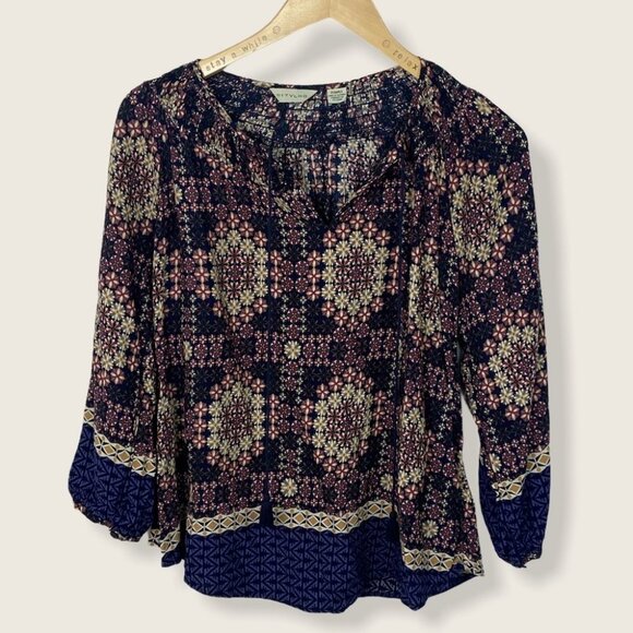 Anthropologie Peasant Blouse‎ Size XS Boho Top Thylo Kay Bohemian Popover Hippie - Picture 2 of 9